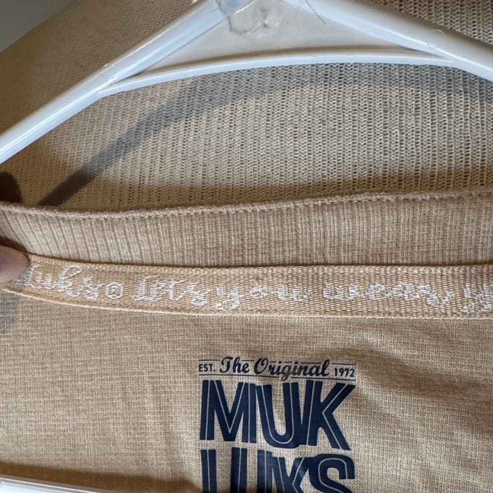 Muk Luks Women's Beige Long Sleeve Tunic - Picture 3 of 5